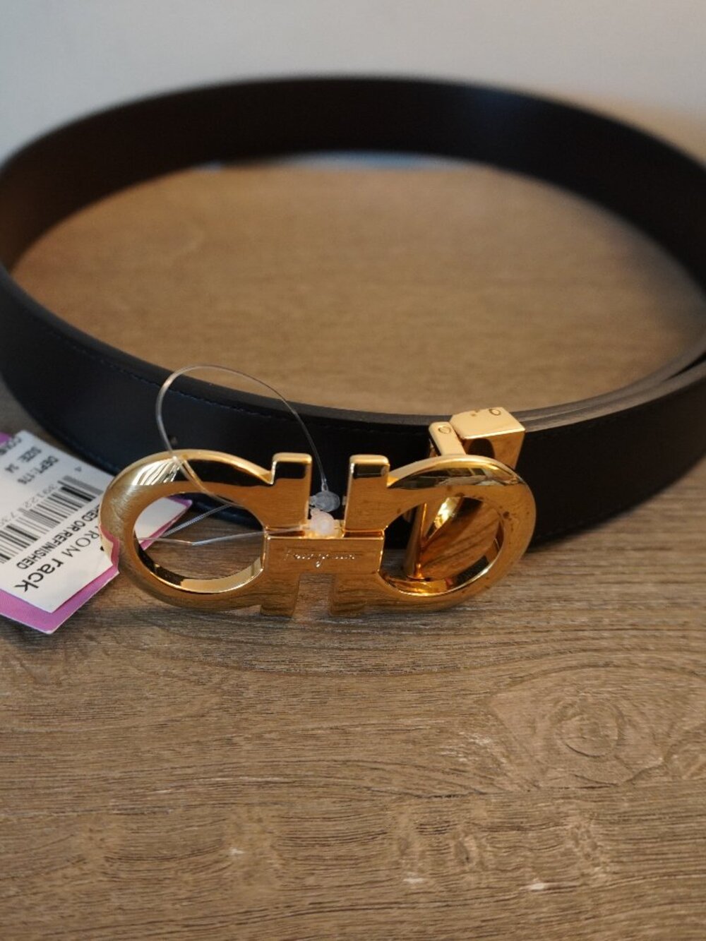 Ferragamo Gancini Reversible Leather Belt New Flaws Size 34 - Picture 6 of 7